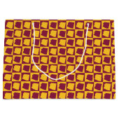Arizona Maroon and Gold Checker Pattern ラージペーパーバッグ (正面)