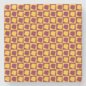 Arizona Maroon and Gold Checkerboard Pattern ストーンコースター (正面)