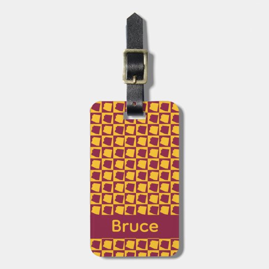 Arizona Maroon and Gold Pattern Personalize ラゲッジタグ (正面縦)