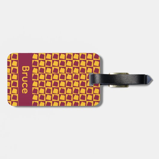 Arizona Maroon and Gold Pattern Personalize ラゲッジタグ (裏面横)
