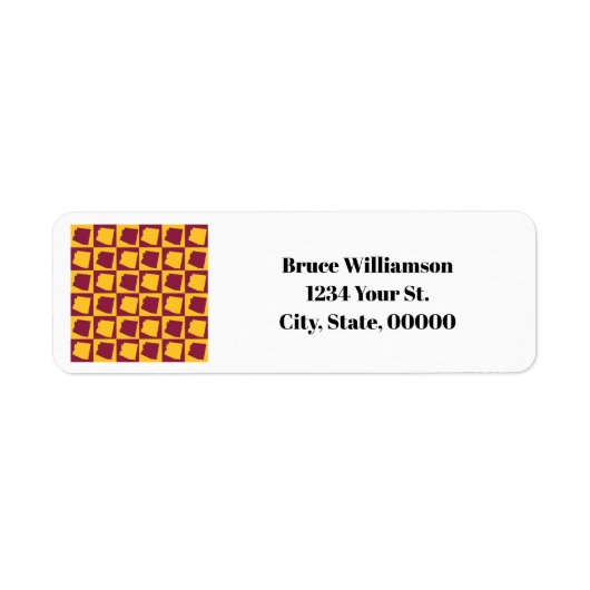 Arizona Maroon Gold Personalize Return Address ラベル (正面)