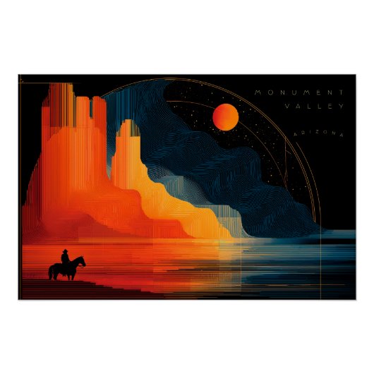 Arizona, Monument Valley, Minimalist Style ポスター (正面)