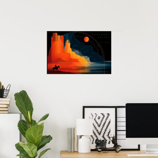 Arizona, Monument Valley, Minimalist Style ポスター (ホームオフィス)