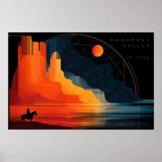 Arizona, Monument Valley, Minimalist Style ポスター (正面)