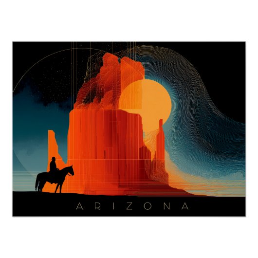 Arizona, Monument Valley, Minimalist Style ポスター (正面)