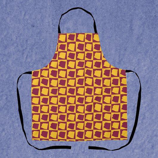 Arizona Pop Art Checkerboard Maroon Gold エプロン