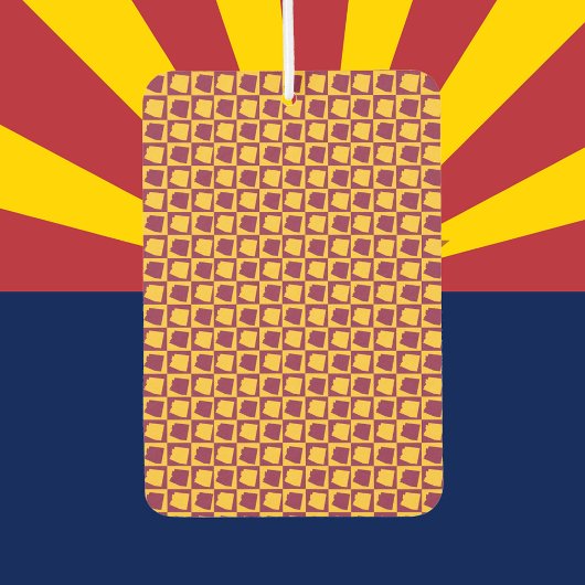 Arizona Pop Art Checkerboard Maroon Gold Pattern カーエアーフレッシュナー