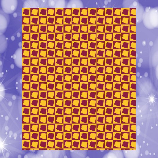 Arizona Pop Art Checkerboard Maroon Gold Pattern ポスター