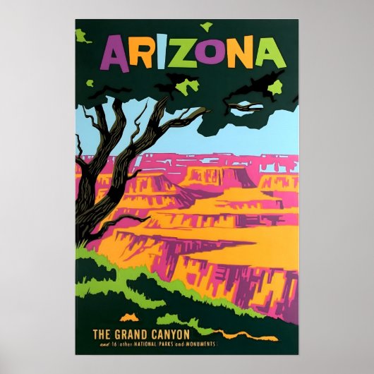 Arizona Print Grand Canyon Art Travel Poster ポスター (正面)