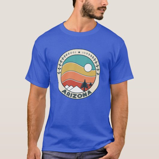 Arizona Retro Vintage Sunset Arizona Mountain Souv Tシャツ (正面)