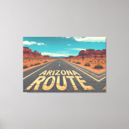Arizona Route Desert Road Graphic Art キャンバスプリント