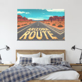 Arizona Route Desert Road Graphic Art キャンバスプリント (インサイチュ (寝室))