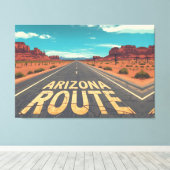 Arizona Route Desert Road Graphic Art キャンバスプリント (インサイチュ (ウッドフロア))