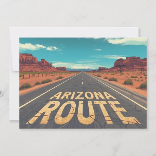 Arizona Route Desert Road Graphic Art シーズンカード (正面)