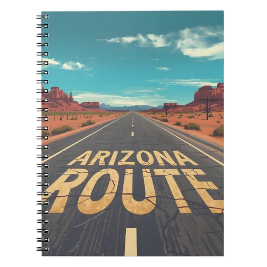 Arizona Route Desert Road Graphic Art ノートブック (正面)