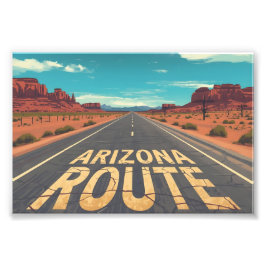 Arizona Route Desert Road Graphic Art フォトプリント