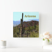 Arizona saguaro mountain landscape  スクエア壁時計 (ホーム)