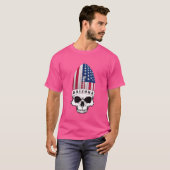 Arizona Skull 4th of July Patriotic ShortSleeve Un Tシャツ (正面フル)
