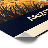 Arizona State Bird - Cactus Wren Vintage ポスター (角)