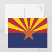 Arizona State Flag Copper Star & Desert Sun Rays ポストカード (正面/裏面)
