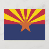 Arizona State Flag Copper Star & Desert Sun Rays ポストカード (正面)