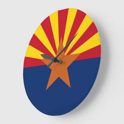 Arizona State Flag Image ラージ壁時計 (傾斜)