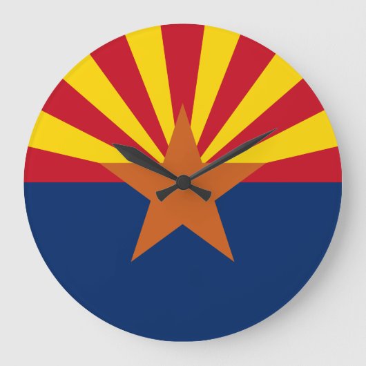 Arizona State Flag Image ラージ壁時計 (正面)