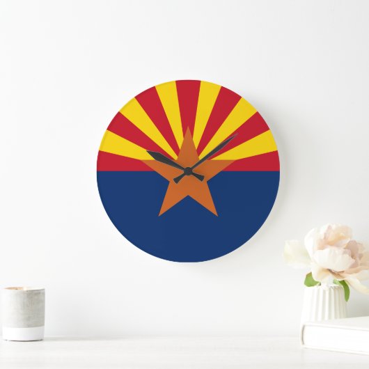Arizona State Flag Image ラージ壁時計 (ホーム)