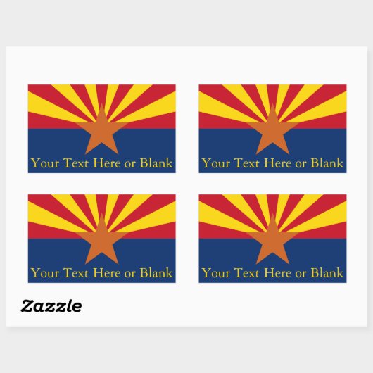 Arizona State Flag Image Personalize Name 長方形シール (シート)