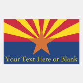 Arizona State Flag Image Personalize Name 長方形シール (正面)
