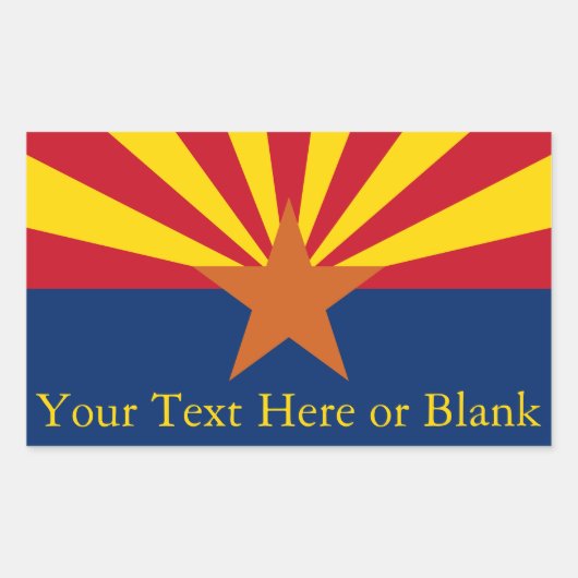 Arizona State Flag Image Personalize Name 長方形シール (正面)