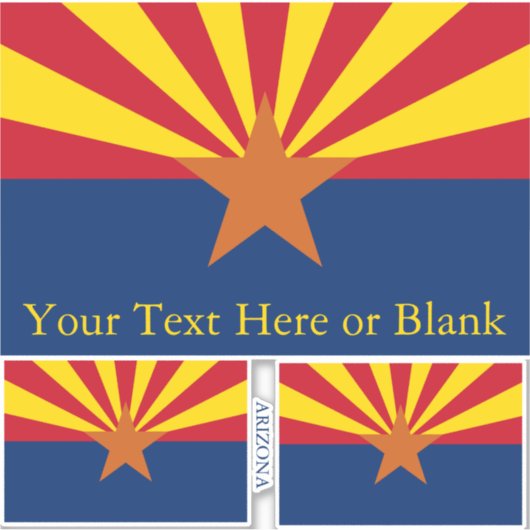 Arizona State Flag Image Personalize Text シール (正面)