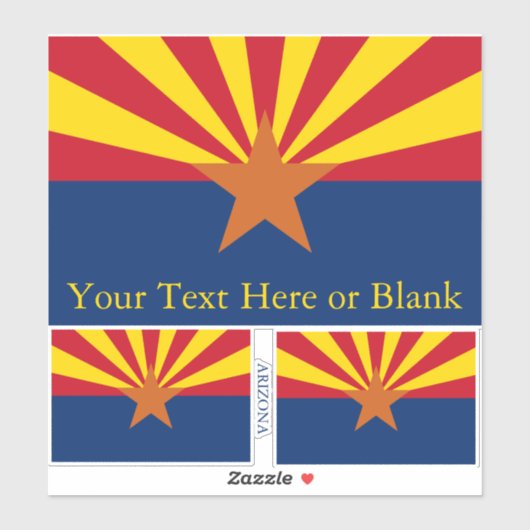 Arizona State Flag Image Personalize Text シール (シート)