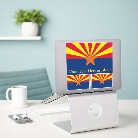 Arizona State Flag Image Personalize Text シール (デスク上のノートパソコン)