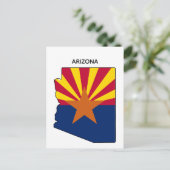 Arizona State Map State Flag ポストカード (スタンド正面)