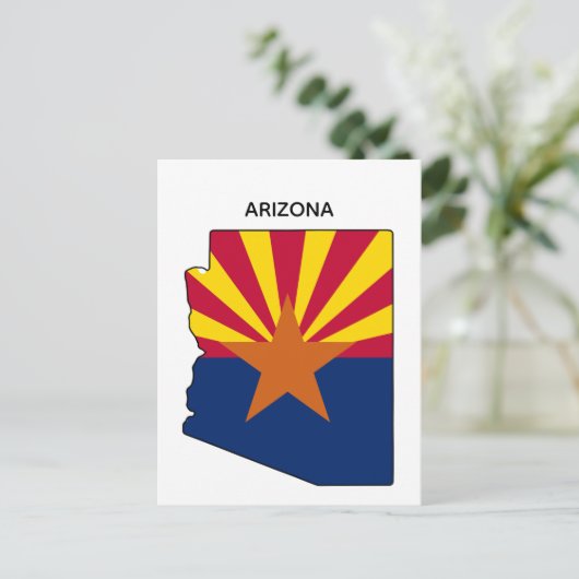 Arizona State Map State Flag ポストカード (スタンド正面)