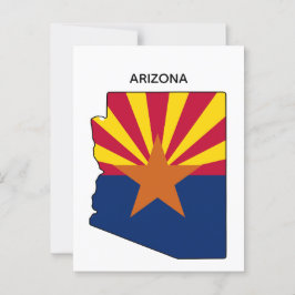 Arizona State Map State Flag ポストカード