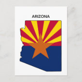 Arizona State Map State Flag ポストカード (正面)