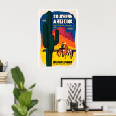 Arizona Travel Poster Southern Pacific Art Cowboy ポスター (ホームオフィス)