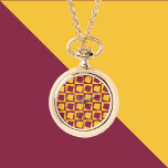 Arizona US State Maroon and Gold Pattern 腕時計<br><div class="desc">Are you a fan of Arizona?  Show your Arizona pride with this fun watch necklace.</div>