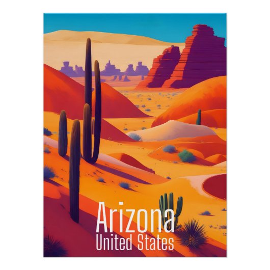 Arizona USA Desert Print ポスター (正面)