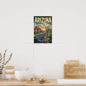 Arizona USA Vintage Illustration Travel ポスター (キッチン)