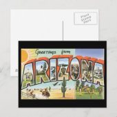 Arizona_Vintage Travel Posterからの挨拶 ポストカード (正面/裏面)