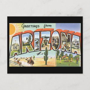 Arizona_Vintage Travel Posterからの挨拶 ポストカード