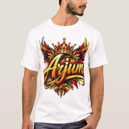 Arjun ロイヤルクラウン翼タイポグラフィー tシャツ