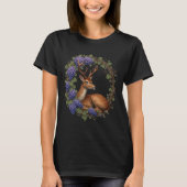 Arkansan State Deer And Grape Vine Vector Design Tシャツ (正面)