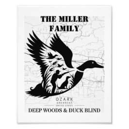 Arkansas Duck Hunting Cabin Decor Personalised フォトプリント