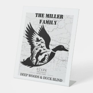 Arkansas Duck Hunting Cabin Decor Personalised 台座サイン