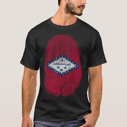 Arkansas Flag Fingerprint It is in my DNA  for Ark Tシャツ (正面)