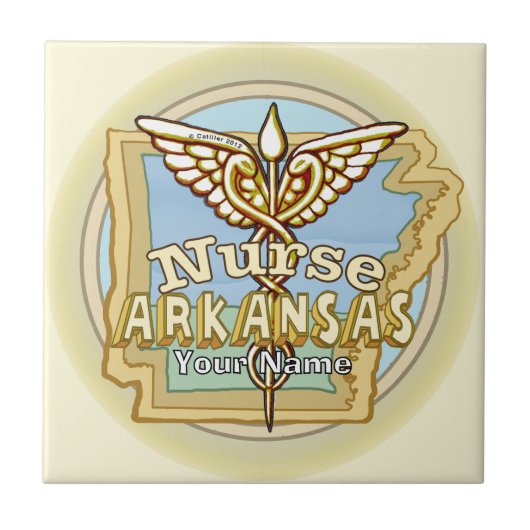 Arkansas Nurse Caduceus  tile  タイル (正面)